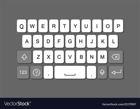 Smartphone keyboard Royalty Free Vector Image - VectorStock