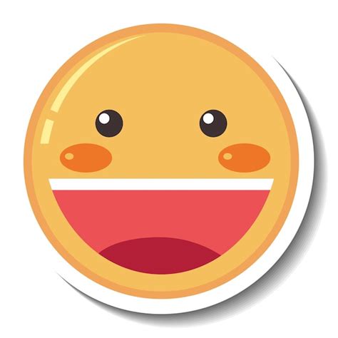 Free Vector | A sticker template with smile face emoji isolated