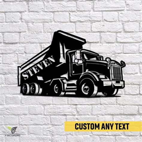 Personalized Dump Truck Metal Art, Dump Truck Construction Cutout Artwork For Father | Nalaprint