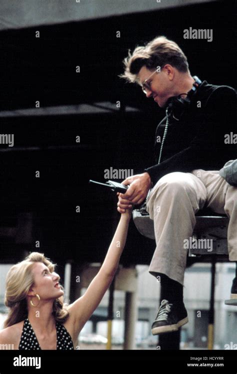 WILD AT HEART, Laura Dern with director David Lynch, 1990 Stock Photo ...