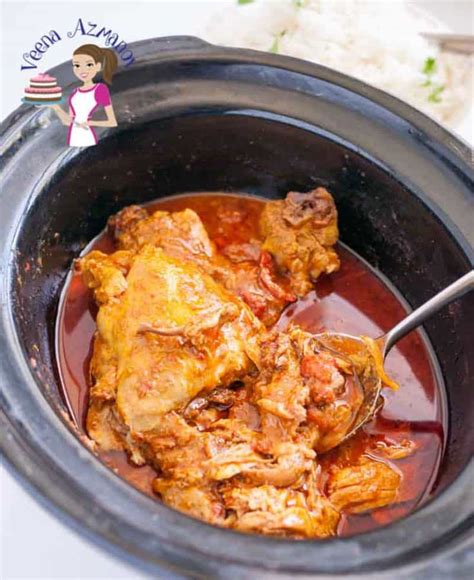 Slow Cooker Indian Chicken Curry Recipe - Veena Azmanov