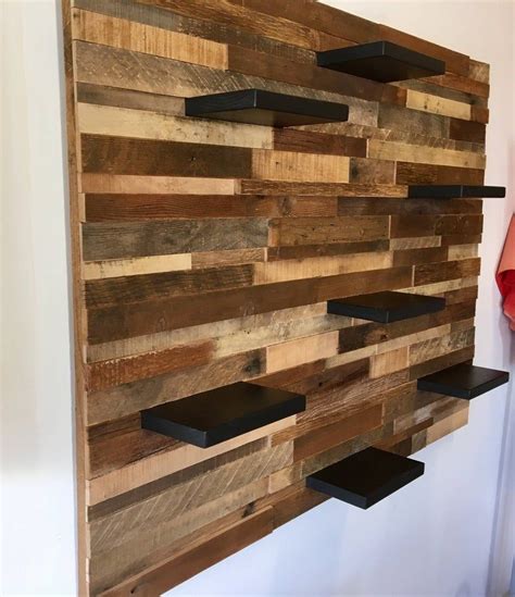 Reclaimed Barn Wood Wall Art With Shelves - FREE SHIPPING! | Barnwood ...