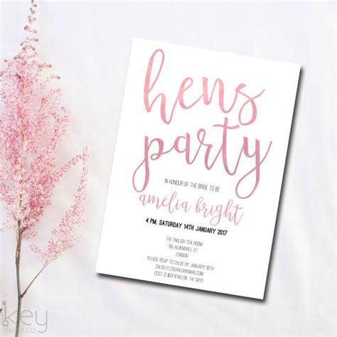 Hens Night Invitation Hen Party Invitation by KeyPaperCompany | Hen party, Hens party invitations