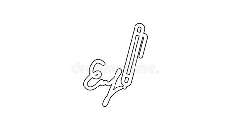 Pen Signature Icon, Undersign Symbol, Underwrite Silhouette, Ratify Flat Icon Stock Illustration ...