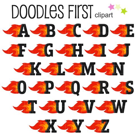 Flaming Letters Clip Art Set – Daily Art Hub // Graphics, Alphabets & SVG