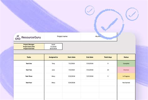 Free project plan template for Excel