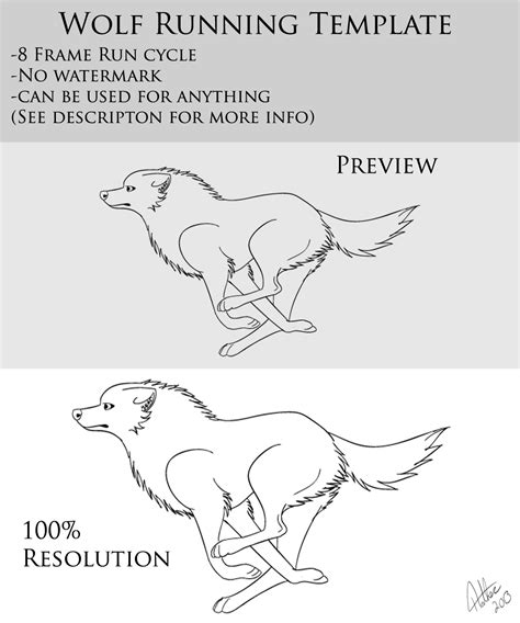 Wolf Running Cycle Template by IcePhoenix202 on DeviantArt