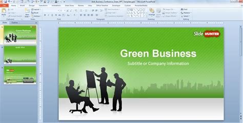 Free Business PowerPoint Template Green (16:9) - Free PowerPoint Templates - SlideHunter.com