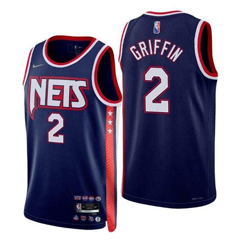 Men's Blake Griffin Brooklyn Nets 2022 Navy City Diamond Jersey 75th ...