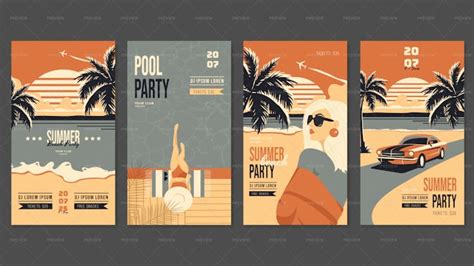 Summer Beach Party Invitation Templates - Graphics | Motion Array