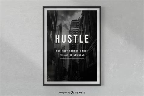 Hustle Success Poster Design PSD Editable Template