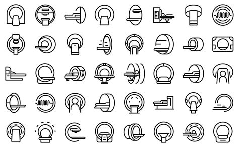 Magnetic resonance tomography icons set outline vector. Medical ct scan 8989319 Vector Art at ...