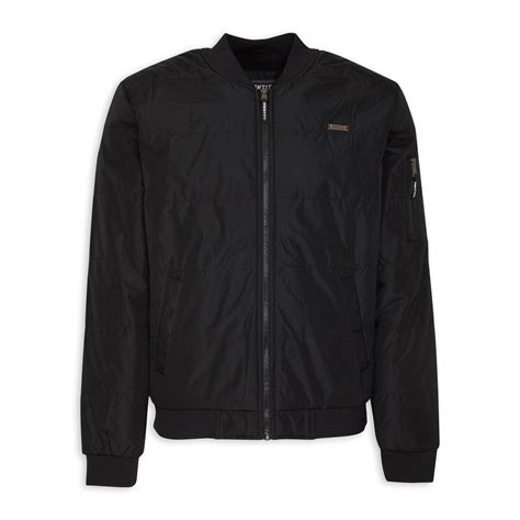 Black Quilted Bomber Jacket (3095537) | Identity