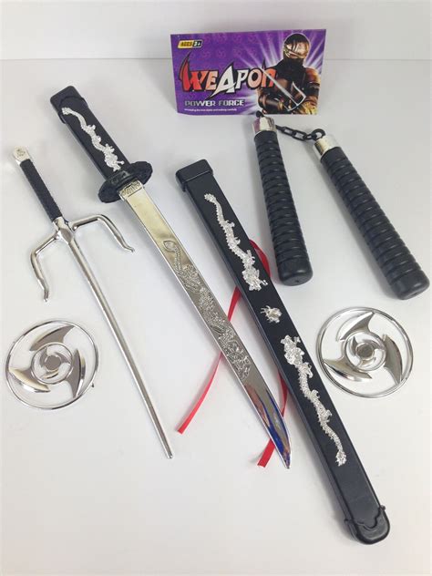Kids 100% Plastic Toy Samurai Sword Ninja Weapons Set Fancy Dress Party Weapons | eBay