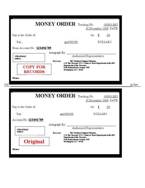 Printable Blank Money Order Template - Customize and Print