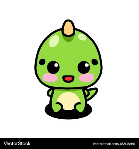 Cute dinosaur kawaii chibi drawing style Vector Image