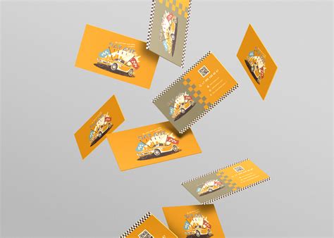 Retro business card design for taxi service on Behance