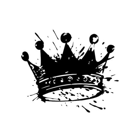 Premium Vector | A black crown with a blot and blots on it.