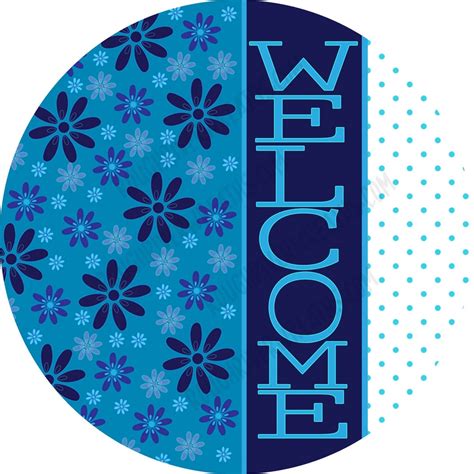 Welcome Wreath Sign, Wreath Sign, Welcome Sign, Sign for Wreath, Blue Sign, Unique Wreath Sign ...