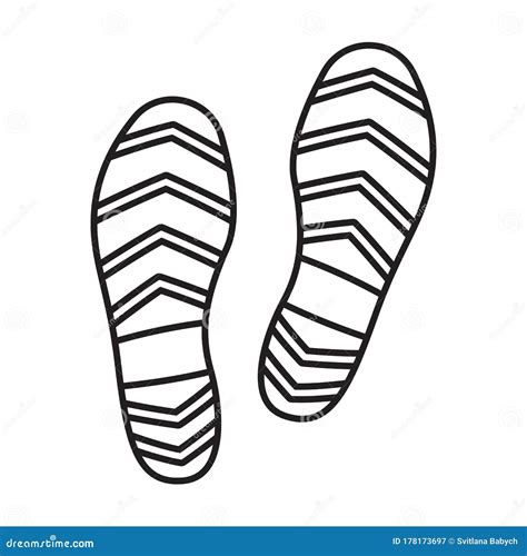 Print of Shoe Vector Icon.Outline Vector Icon Isolated on White Background Print of Shoe . Stock ...