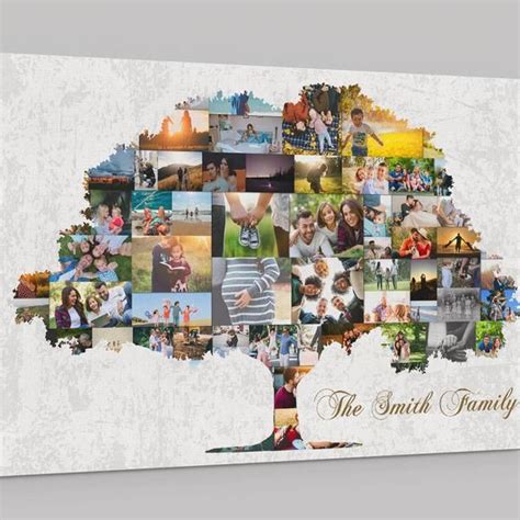 Family Tree Art Print Wall Art Canvas Family Tree Collage Custom ...