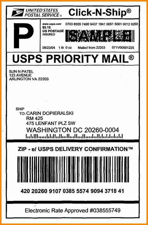 Usps Label Template