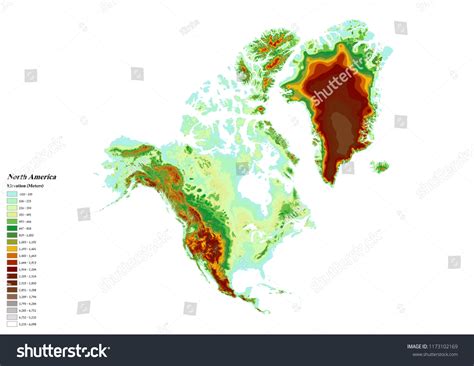 North America Elevation Map 3d Rendering Stock Illustration 1173102169 | Shutterstock