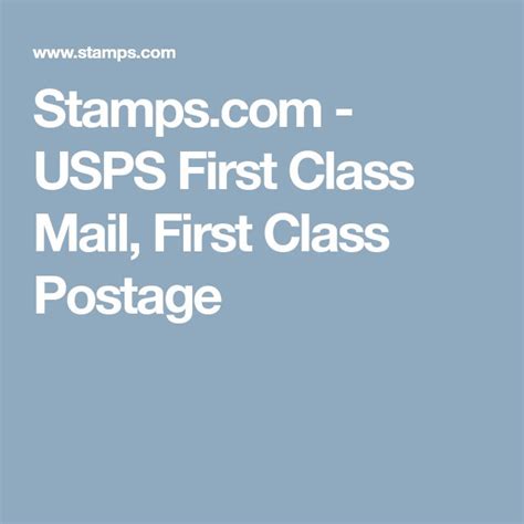 USPS First-Class Mail®, First Class Postage