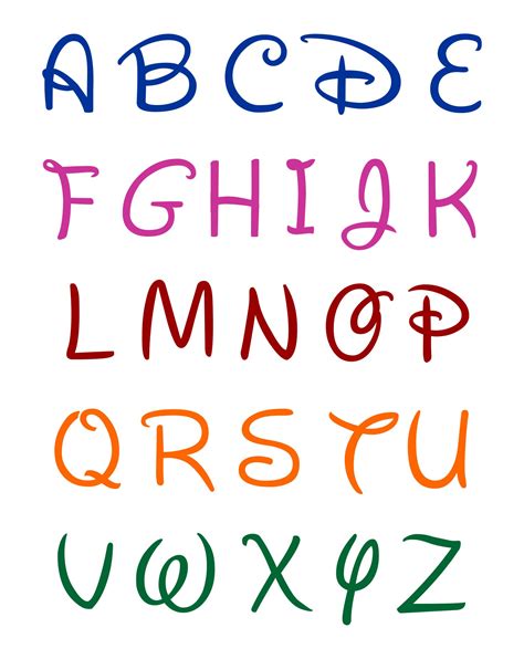 7 Best Images of Alphabet Disney Font Printables - Disney Font Alphabet Letter Printables, Walt ...