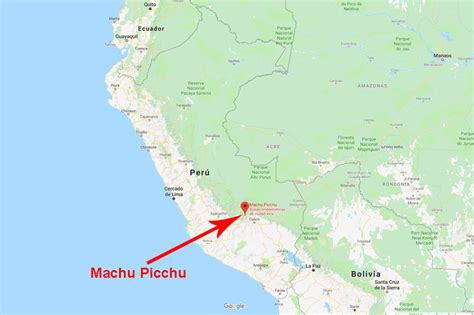Map Of Machu Picchu | Time Zones Map World