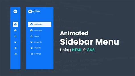 How To Make Side Navigation Menu Using HTML And CSS | Sidebar Menu Design - YouTube