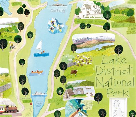 Lake Windermere Map, Lake District National Park, Giclée Fine Art Print - Etsy