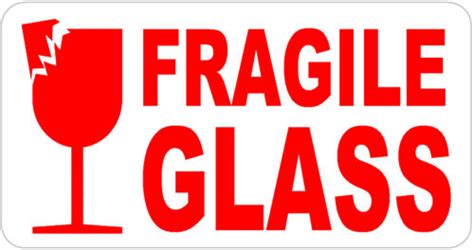 FRAGILE GLASS Labels - Self adhesive handle with care Stickers | eBay