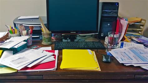 Messy Desk - No Messages Free Stock Photo - Public Domain Pictures