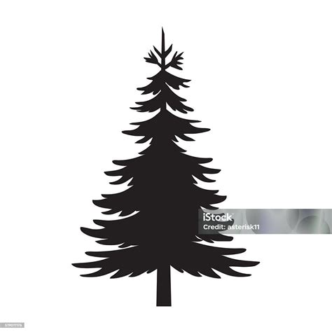 Tree Silhouette Stock Illustration - Download Image Now - Icon Symbol, In Silhouette, Pine Tree ...