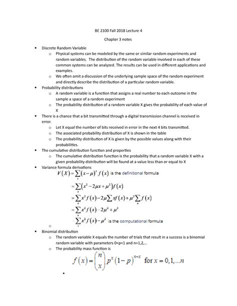 BE 2100 Fall 2018 Lecture 4 - BE 2100 Fall 2018 Lecture 4 Chapter 3 ...