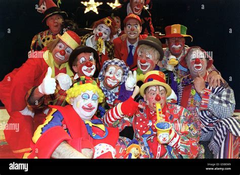 A group of clowns gather at Zippos Circus in Blackheath, London , for the Annual General Meeting ...