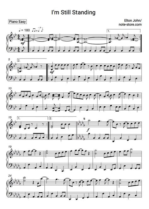 Elton John - I'm Still Standing sheet music for piano [PDF] | Piano.Easy | Sheet music, Piano ...