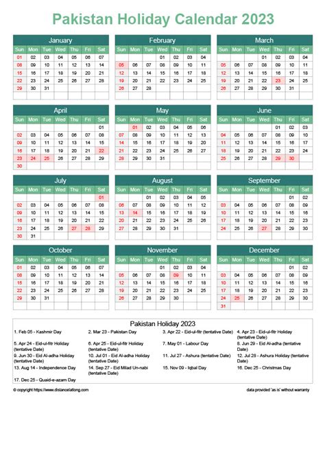 Download Free Printable 2023 Monthly Calendar With Pakistan Holidays - distancelatlong.com