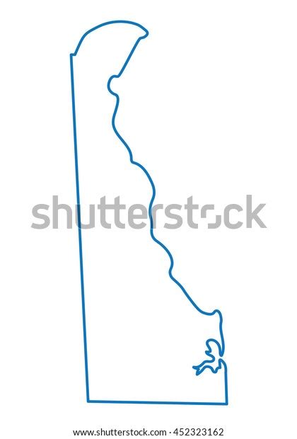 Blue Abstract Outline Delaware Map Stock Vector (Royalty Free) 452323162