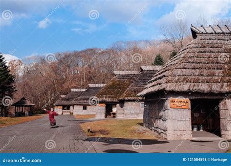 Shiraoi Ainu Museum Historic Thatched Roof House in Hokkaido, Japan Editorial Stock Photo ...