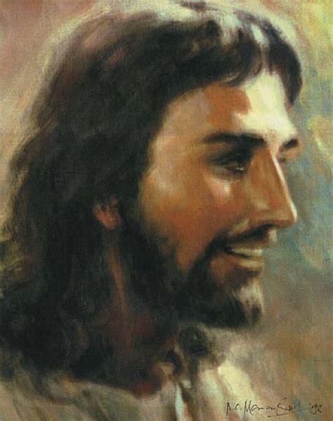 Profile of Smiling Jesus | Rostro de jesús, Imágenes de jesus, Pintura de jesús