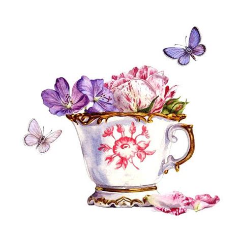 Art Print Tea Cup & Rose Signed and by ZoeElizabethNorman, £40.00 | Tea cups, Art, Watercolor rose