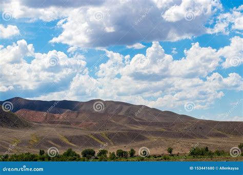 Steppe Landscapes of Kazakhstan. Sky with Clouds Over the Mountains Stock Photo - Image of ...