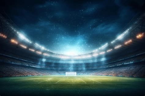 Premium AI Image | stadium in lights and flashes football field