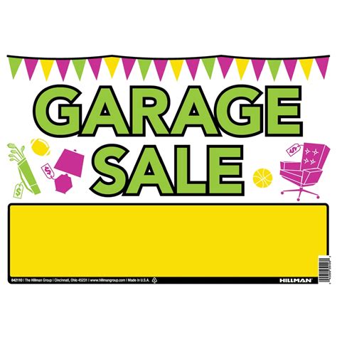 Shop Hillman Sign Center 10-in x 14-in Garage Sale Sign at Lowes.com