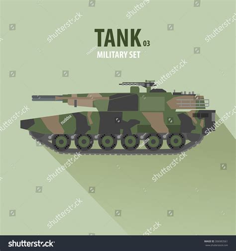 Battle Tank Side View Military Vector Stock Vector (Royalty Free ...