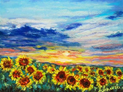 Sunflower Field Acrylic Painting Tutorial - SUNFLOWER