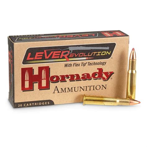 Hornady LEVERevolution Ammunition - 30-30 Winchester - 160 Grain FTX - 20 Rounds - Brass Case