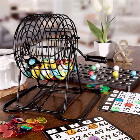 Buy Deluxe Bingo Game - Bingo Set with 300 Game Chips, 50 Cards, 6 in Roller Cage, Master Board ...